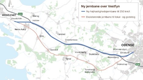 Anlg af en ny jernbane over Vestfyn gr i gang